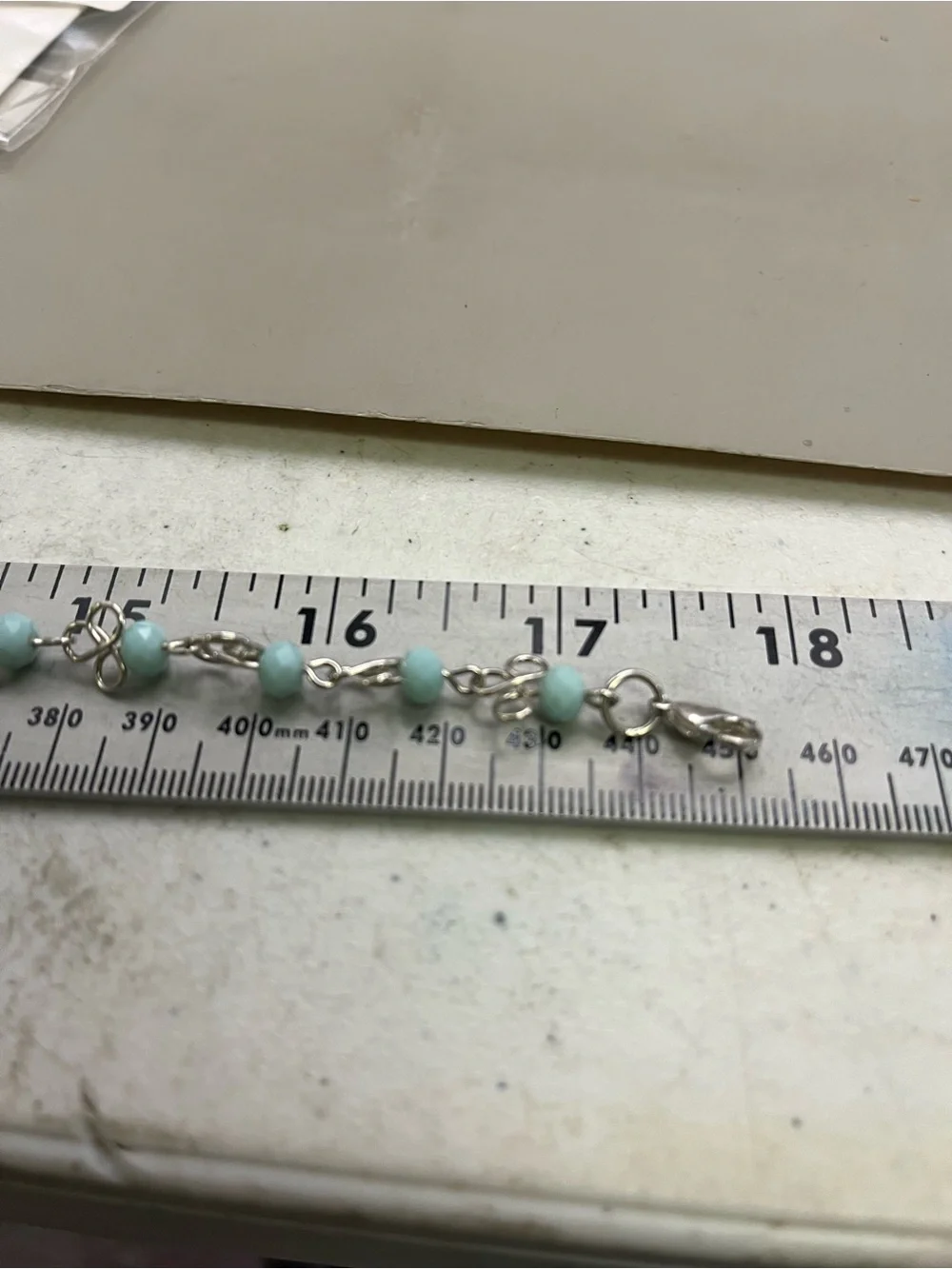 Sterling Silver Aqua Bead Floral Link Necklace - Women Jewelry
